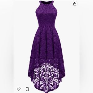High low lace halter dress S